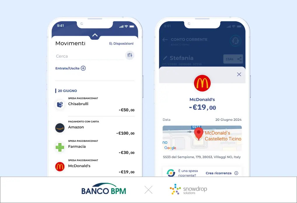 Transaction enrichment solution for BancoBPM